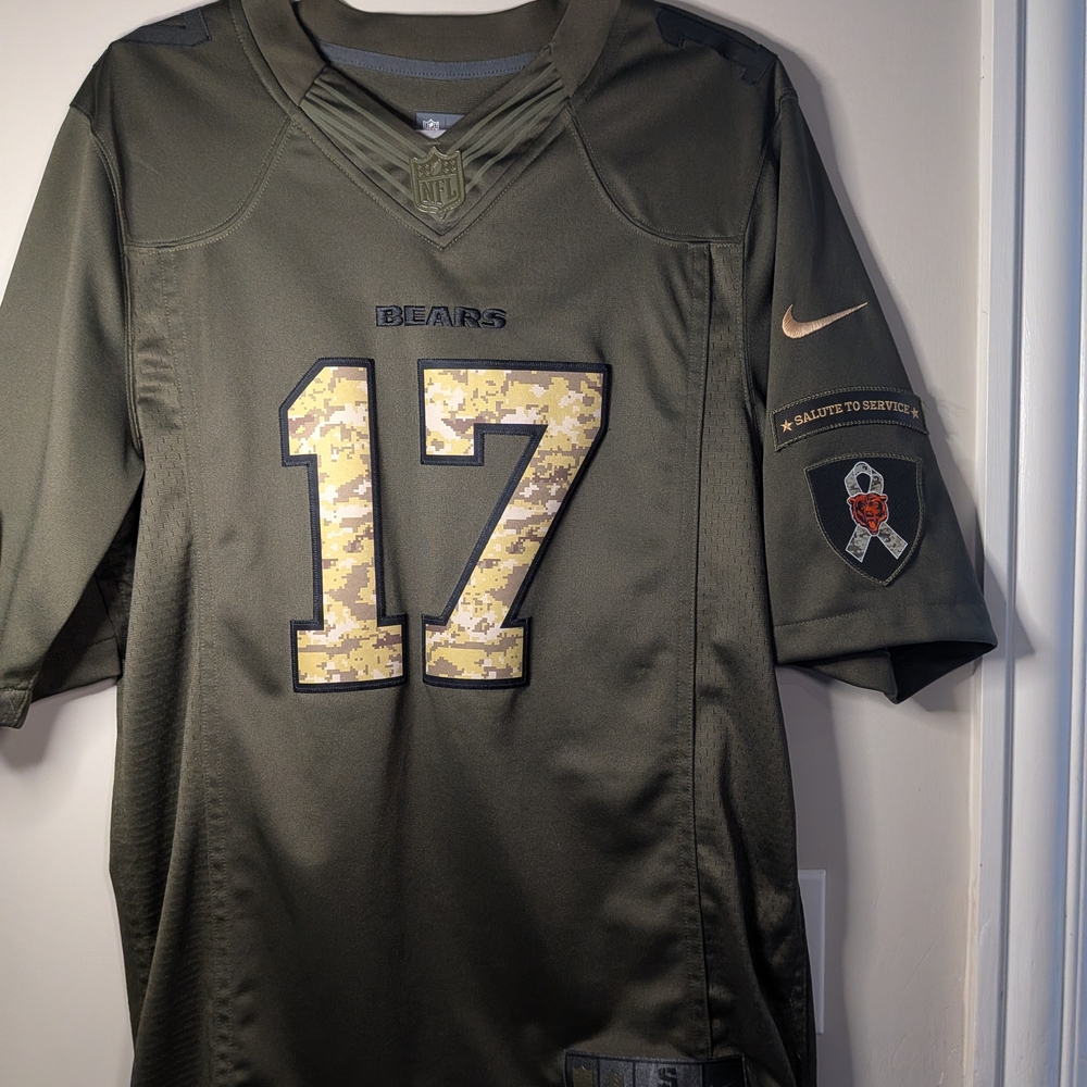 Chicago Bears Nike Men's Olive Green Salute To Service Jersey